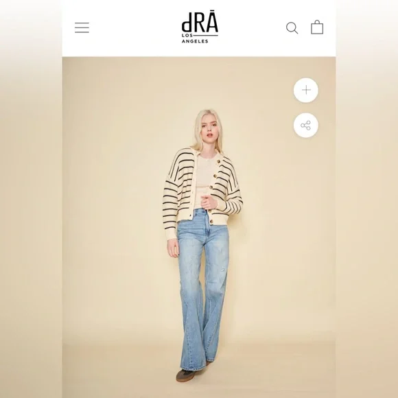dRA LOS ANGELES (FROM ANTHROPOLOGIE) %100 COTTON AMARA STRIPED CARDIGAN - Picture 15 of 15